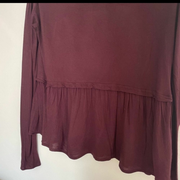 Wilfred Plum/Wine Peplum Ruffle Hem Long Sleeve - Picture 4 of 8